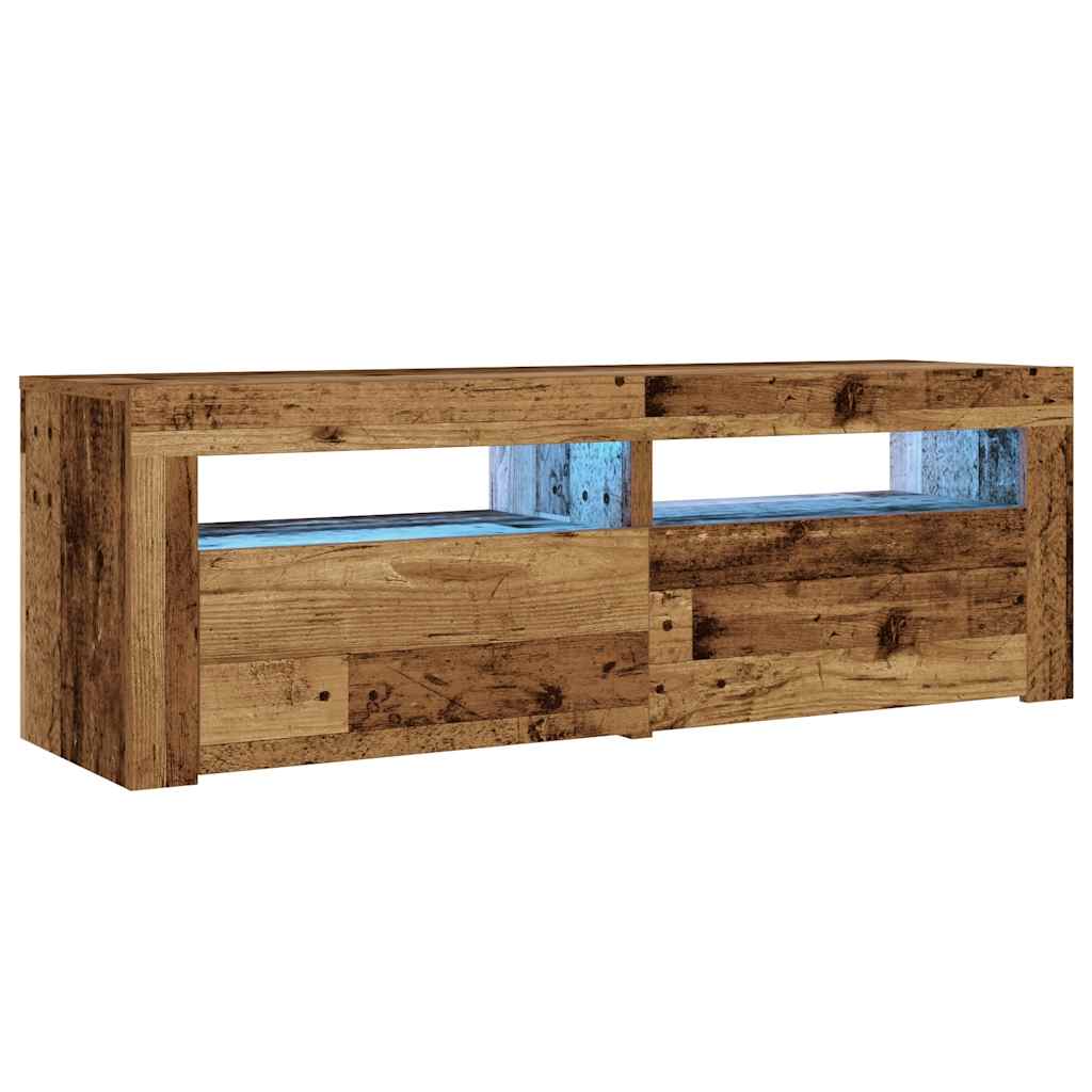 Tavoli notturni con luci a LED 2 UDS Old Wood 60x35x40 cm