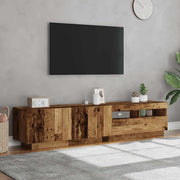 Mueble TV luces LED madera sintetizada Nexus envejecida 180x35x40 cm - Vetonek