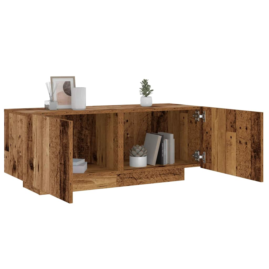 Vetonek Mesita de noche madera contrachapada madera vieja 100x35x40 cm