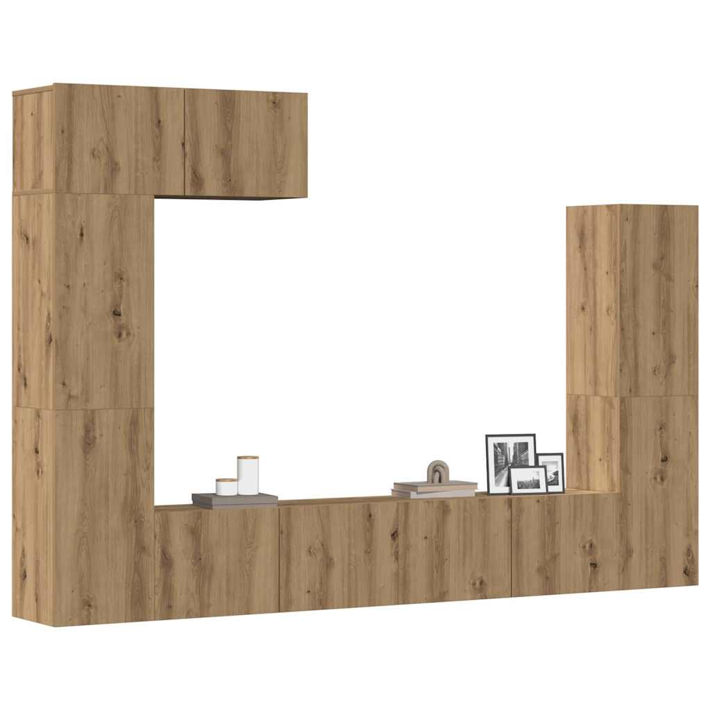 Vetonek Mueble para TV de pared madera contrachapada artesanal 5 piezas