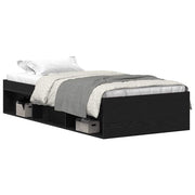 Vetonek Estructura de cama sin colchón roble negro 90x190 cm