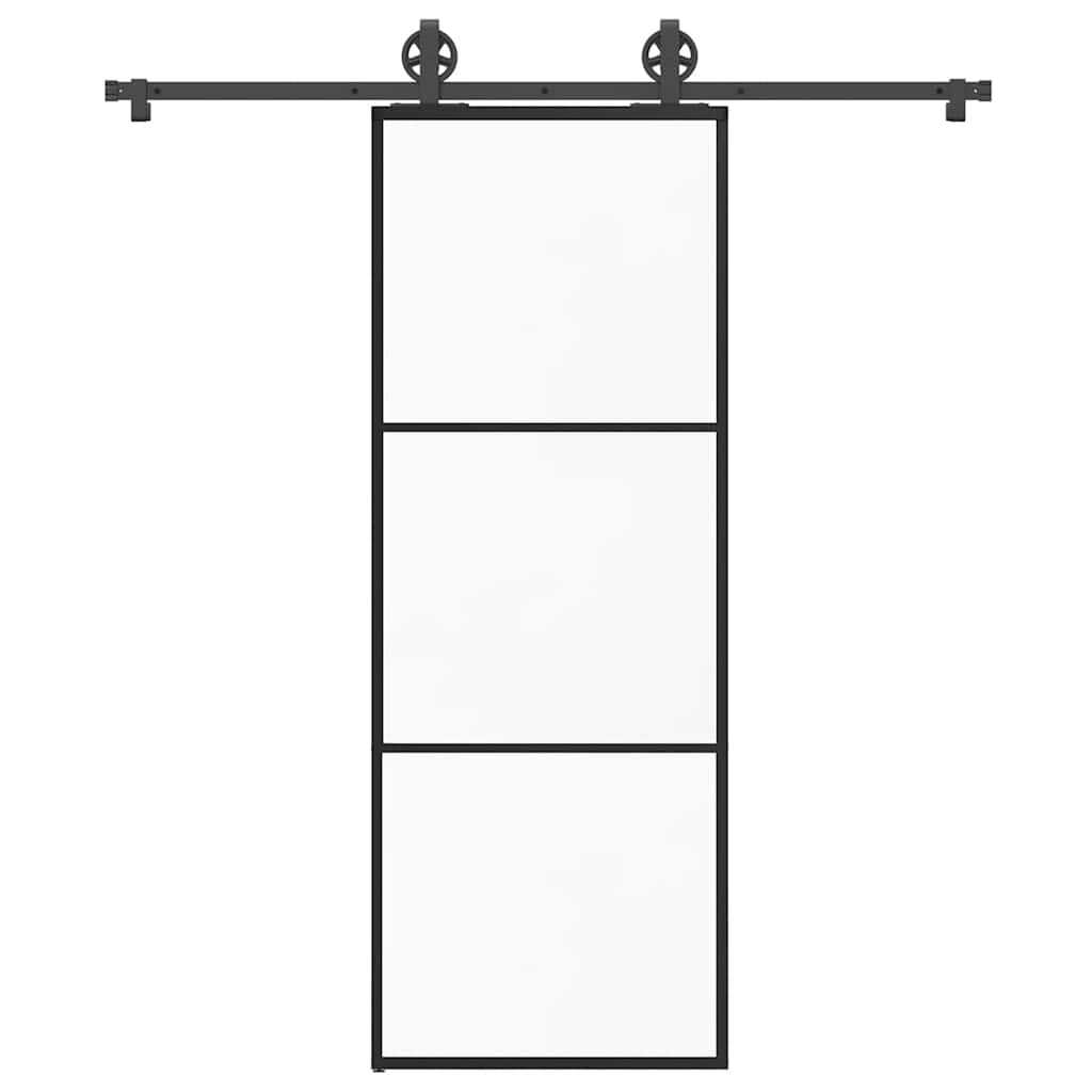 Vetonek Puerta corredera con set herrajes vidrio ESG aluminio 76x205 cm