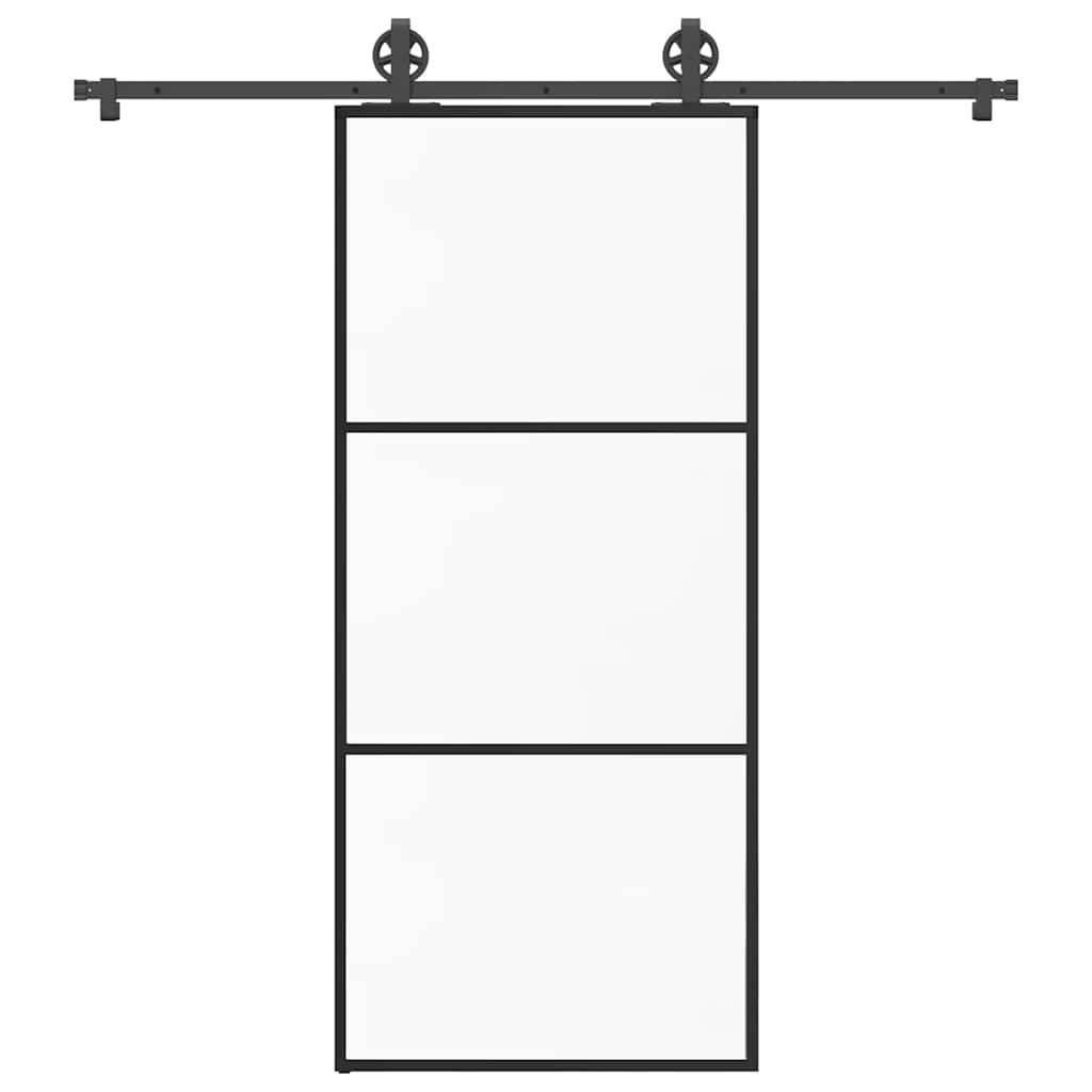 Vetonek Puerta corredera con set herrajes vidrio ESG aluminio 90x205 cm