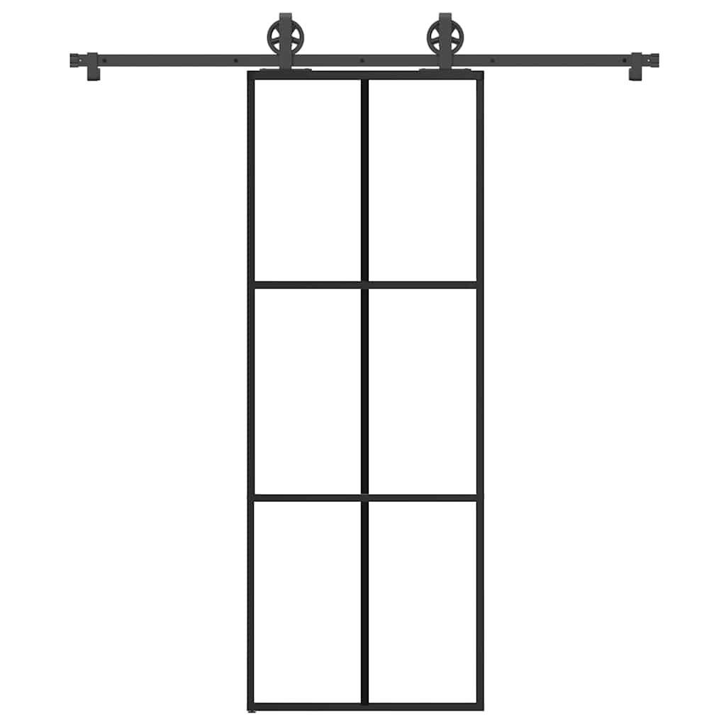 Vetonek Puerta corredera con set herrajes vidrio ESG aluminio 76x205 cm