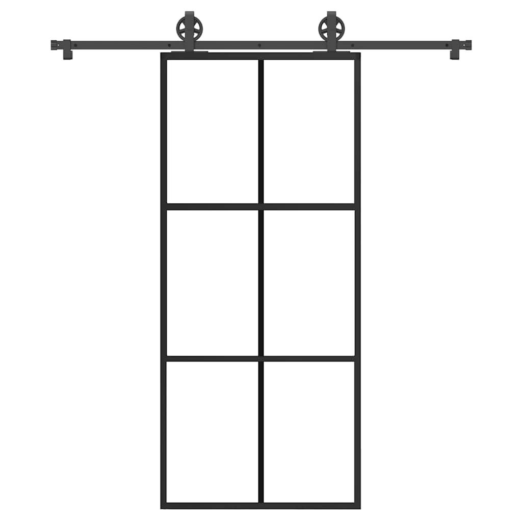 Vetonek Puerta corredera con set herrajes vidrio ESG aluminio 90x205 cm