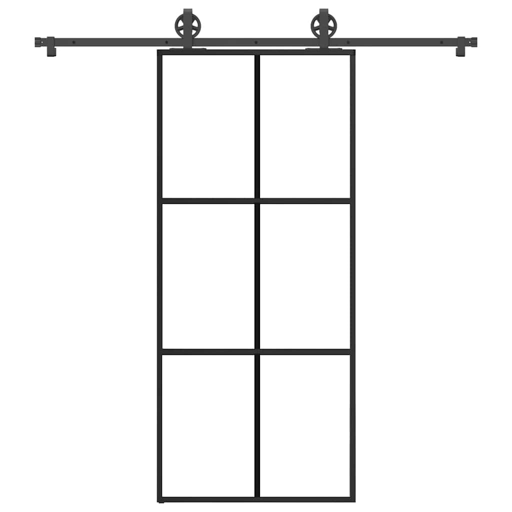 Vetonek Puerta corredera con set herrajes vidrio ESG aluminio 90x205 cm