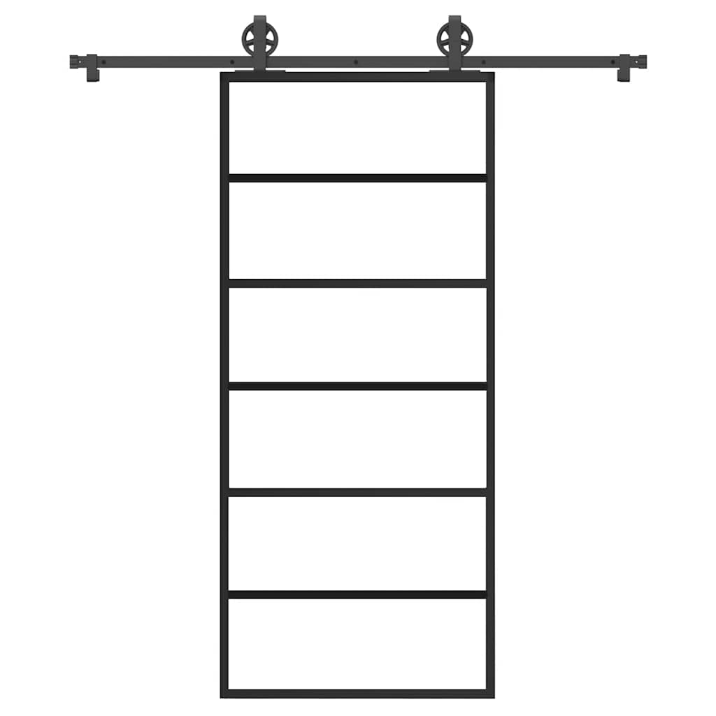 Vetonek Puerta corredera con set herrajes vidrio ESG aluminio 90x205 cm