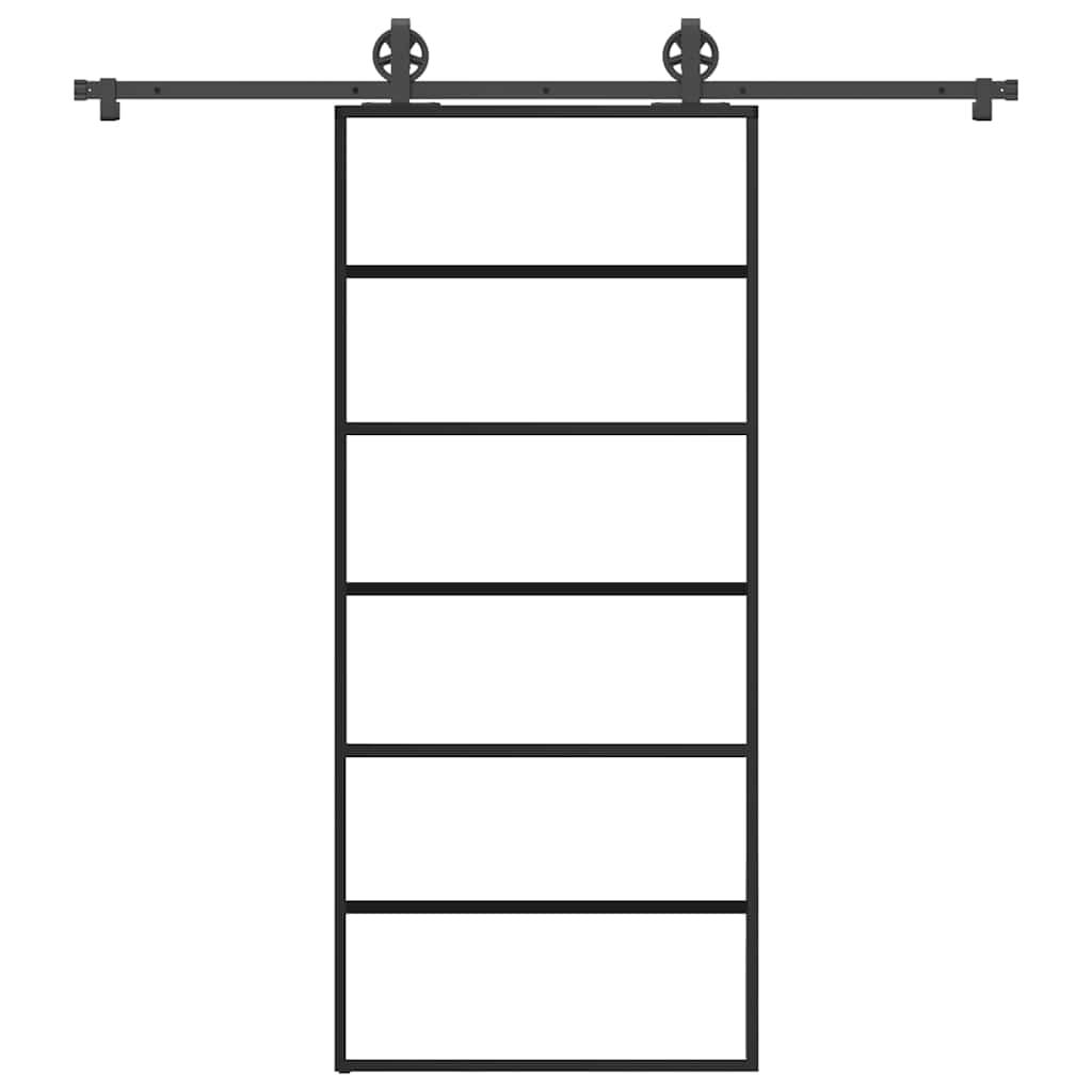 Vetonek Puerta corredera con set herrajes vidrio ESG aluminio 90x205 cm