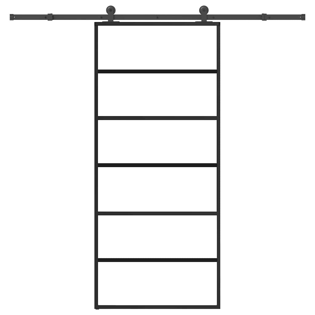Sliding door with ESG glass aluminum hardware set 90x205 cm 