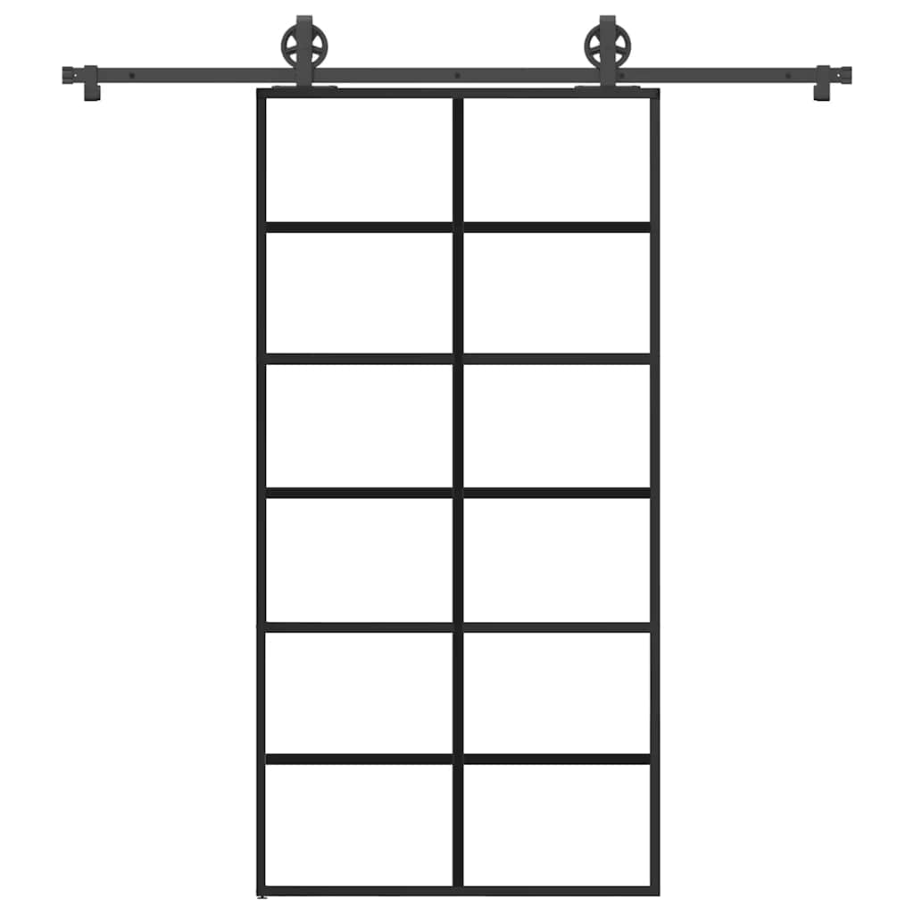 Vetonek Puerta corredera con herrajes 102x205 cm ESG vidrio y aluminio