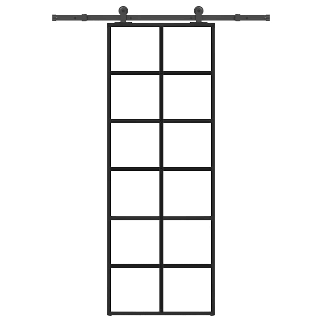Sliding door with hardware set ESG glass aluminum 76x205 cm 