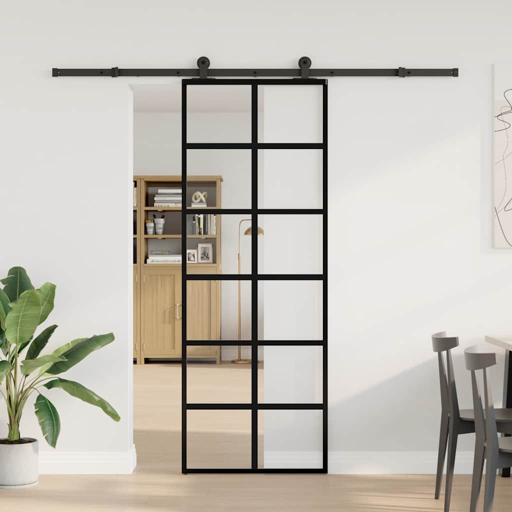 Sliding door with ESG glass hardware set, aluminum, 76x205 cm 