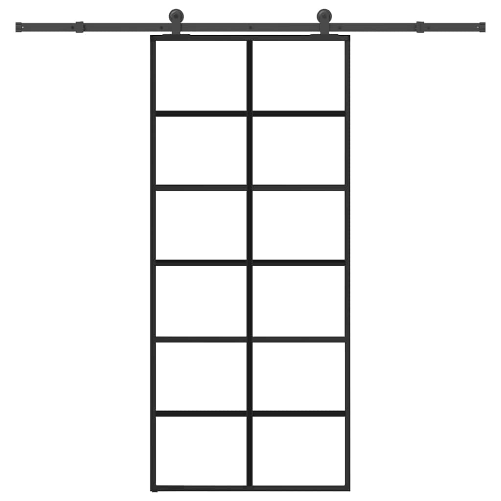 Sliding door with ESG glass aluminum hardware set 90x205 cm 