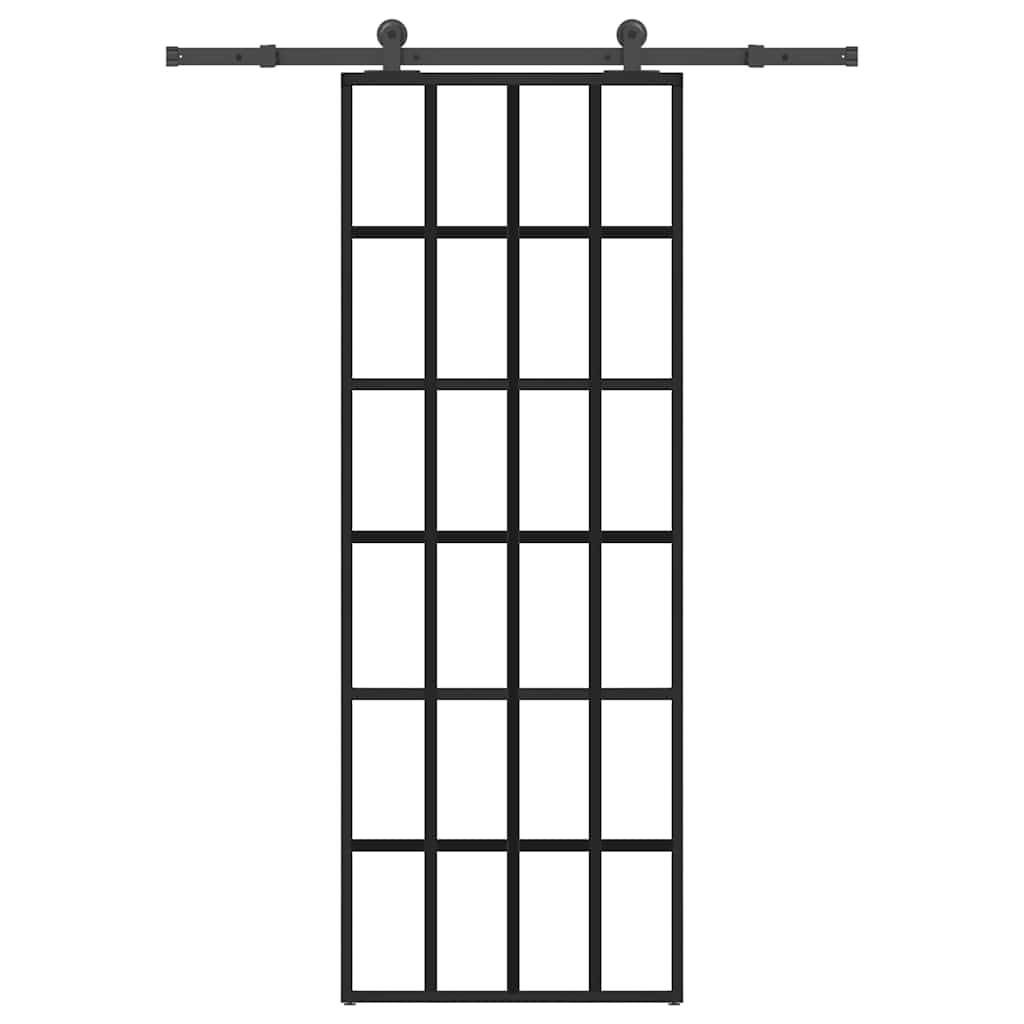 Sliding door with ESG glass hardware set aluminum 76x205 cm 