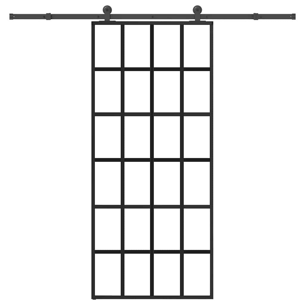 Sliding door with ESG glass hardware set aluminum 90x205 cm 
