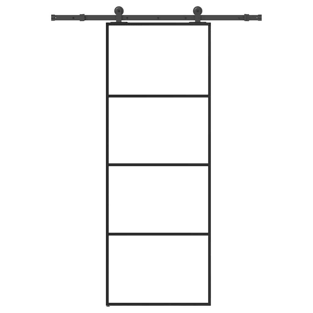 Sliding door with ESG glass hardware set aluminum 76x205 cm 