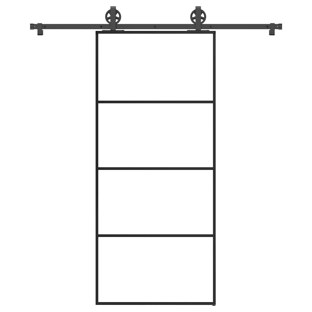 Vetonek Puerta corredera con set herrajes vidrio ESG aluminio 90x205 cm