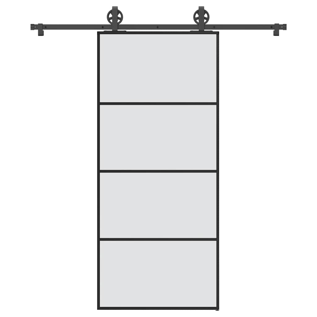 Vetonek Puerta corredera con set herrajes vidrio ESG aluminio 90x205 cm