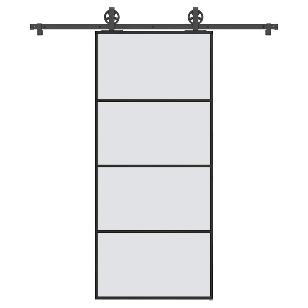 Vetonek Puerta corredera con set herrajes vidrio ESG aluminio 90x205 cm