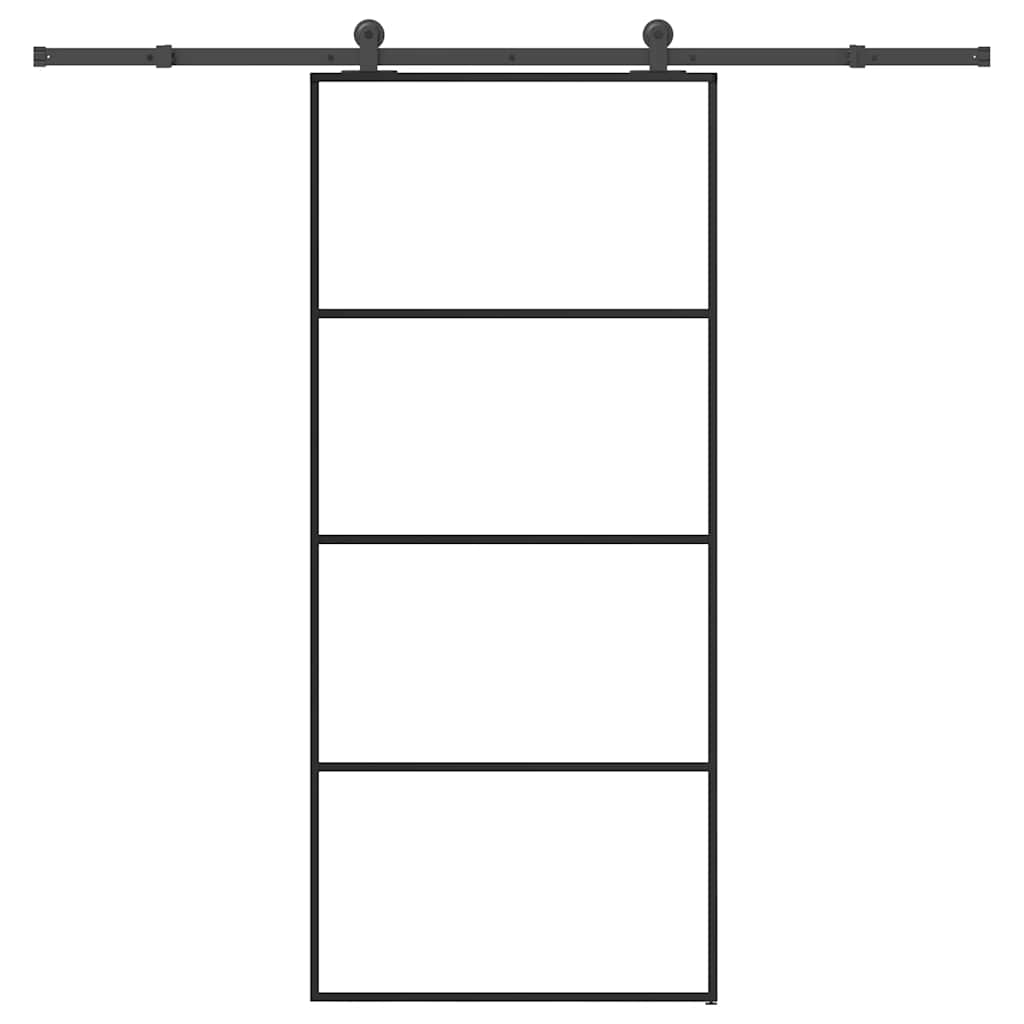 Sliding door with ESG glass hardware set, aluminum, 90x205 cm 