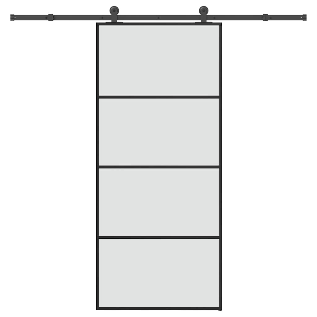 Sliding door with ESG glass hardware set aluminum 90x205 cm 