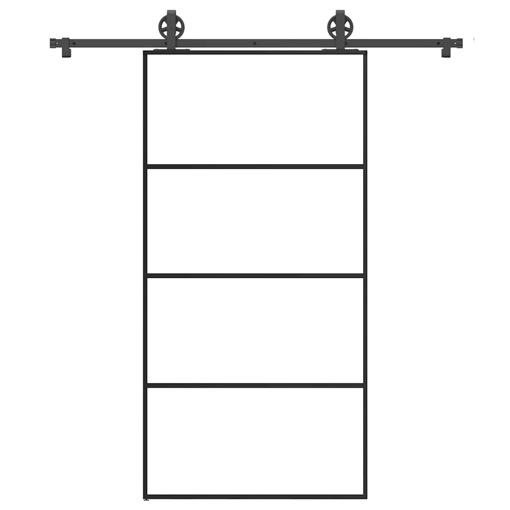 Vetonek Puerta corredera set herrajes vidrio ESG aluminio 102,5x205 cm