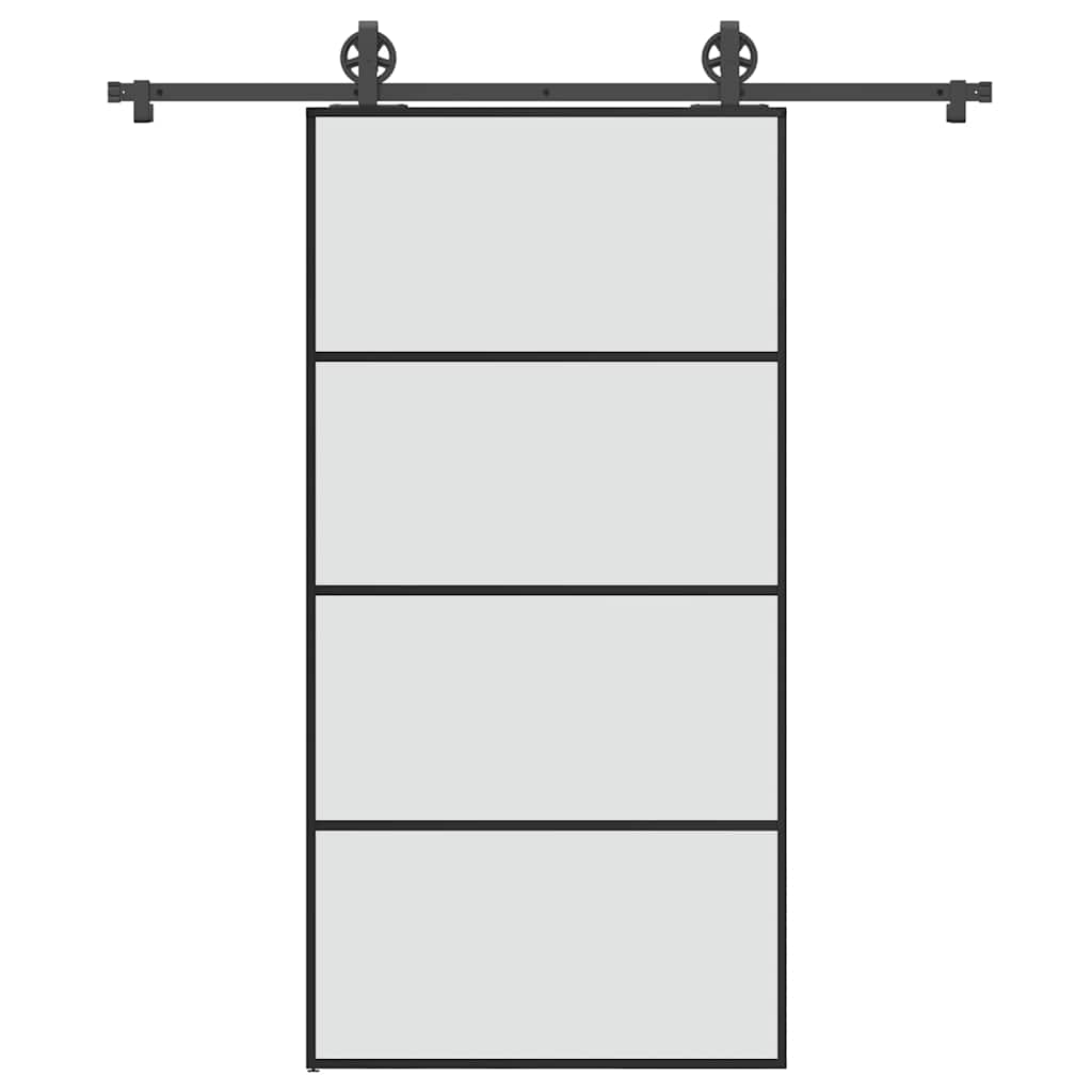 Vetonek Puerta corredera set herrajes vidrio ESG aluminio 102,5x205 cm