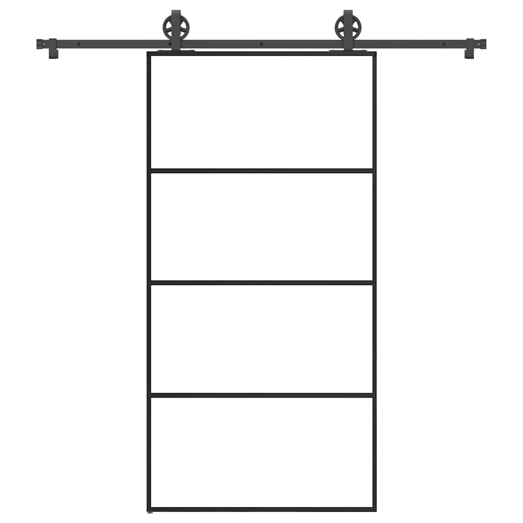 Vetonek Puerta corredera set herrajes vidrio ESG aluminio 102,5x205 cm