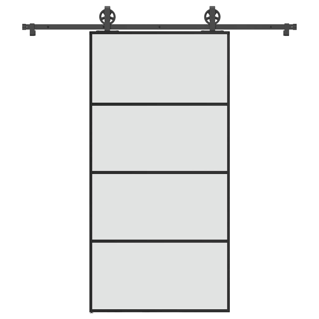 Vetonek Puerta corredera set herrajes vidrio ESG aluminio 102,5x205 cm