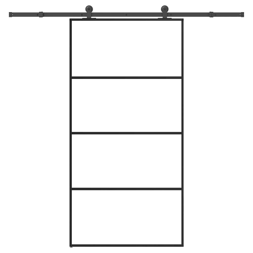 Sliding door fitting set for ESG glass aluminum 102.5x205 cm 