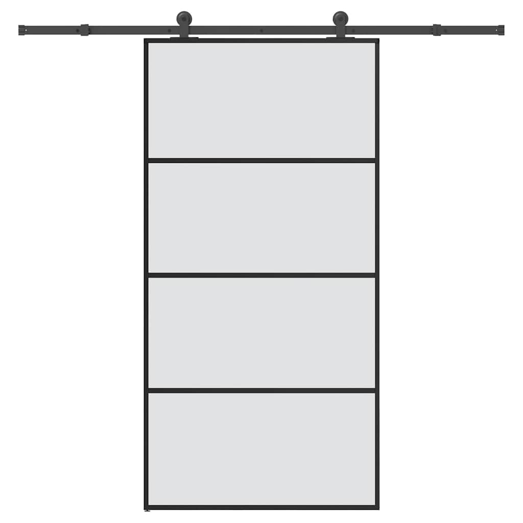 Sliding door hardware set for ESG glass aluminum 102.5x205 cm 