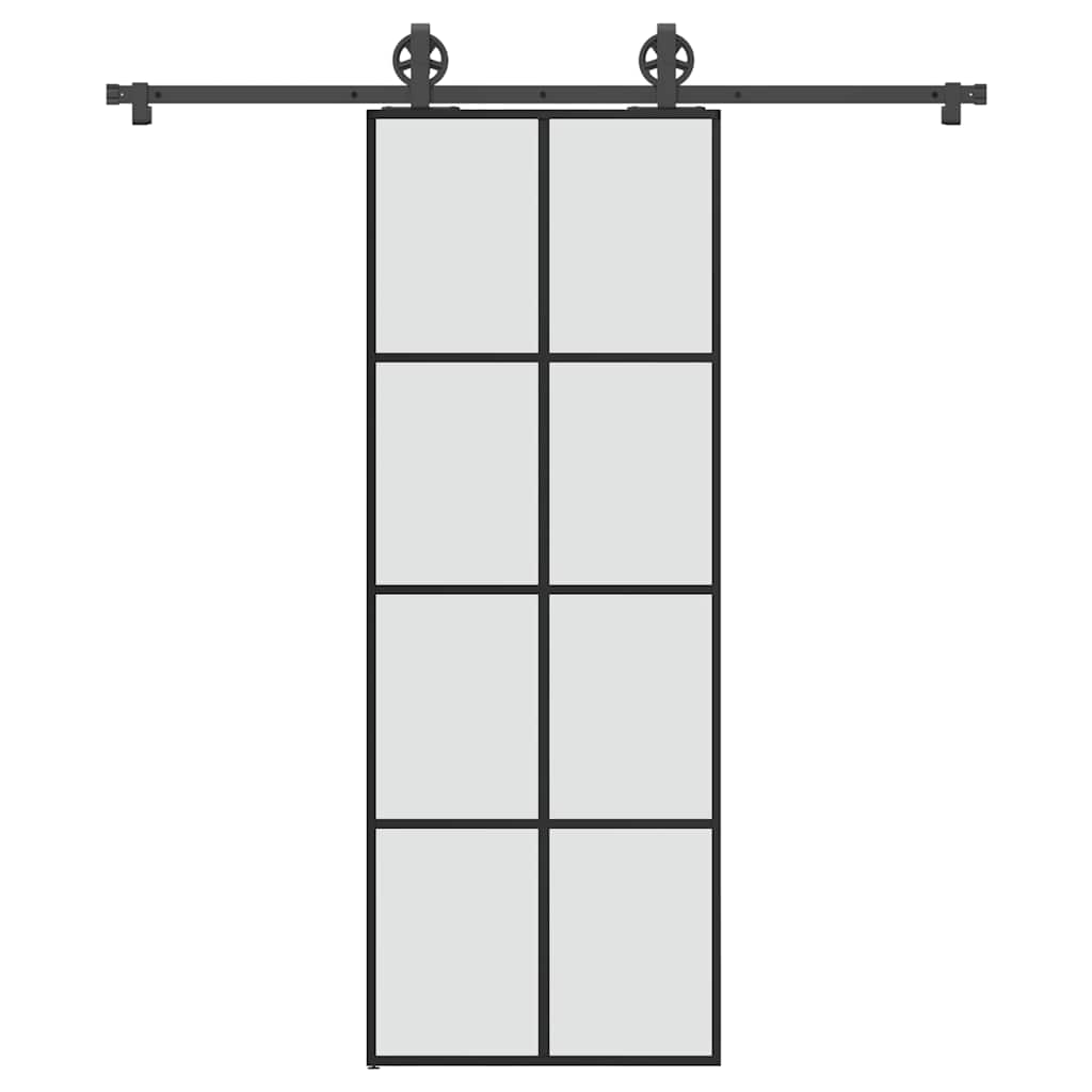 Vetonek Puerta corredera con set herrajes vidrio ESG aluminio 76x205 cm