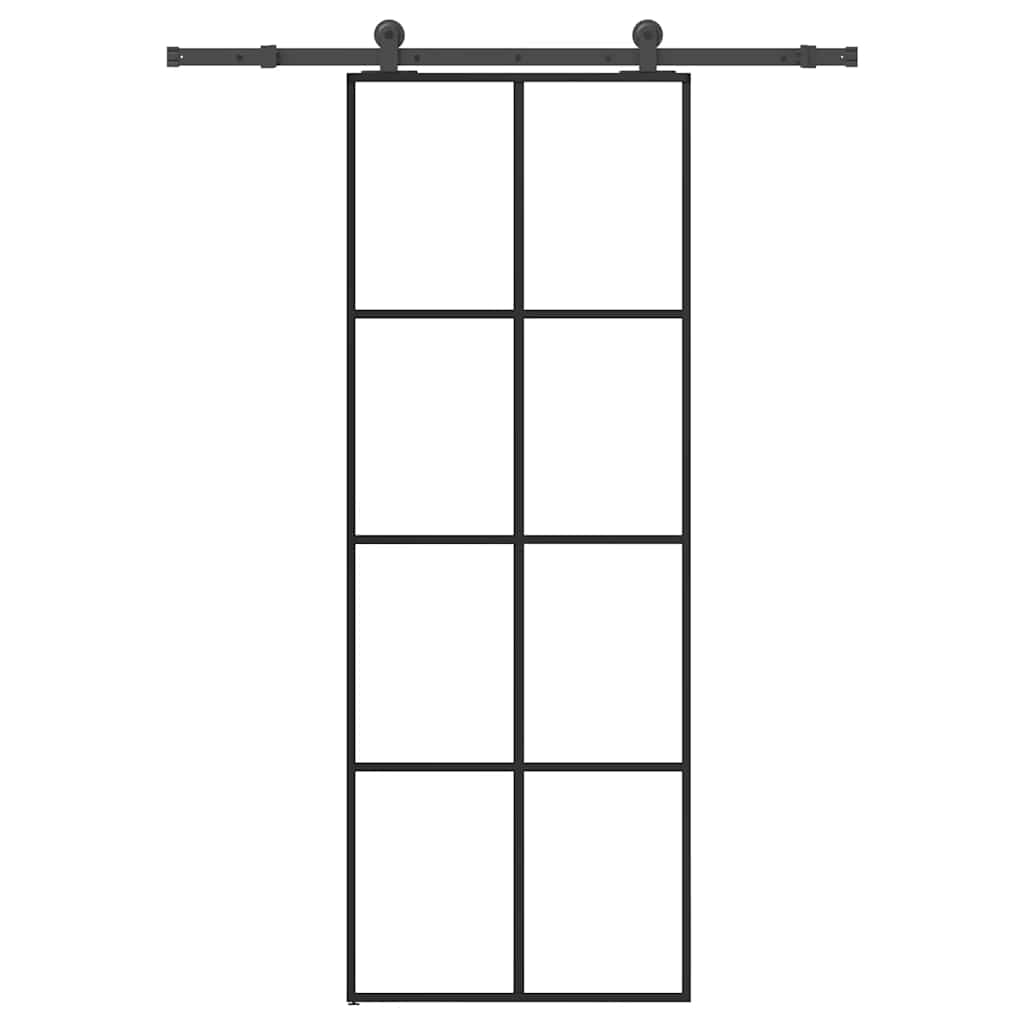Sliding door with ESG glass aluminum hardware set 76x205 cm 