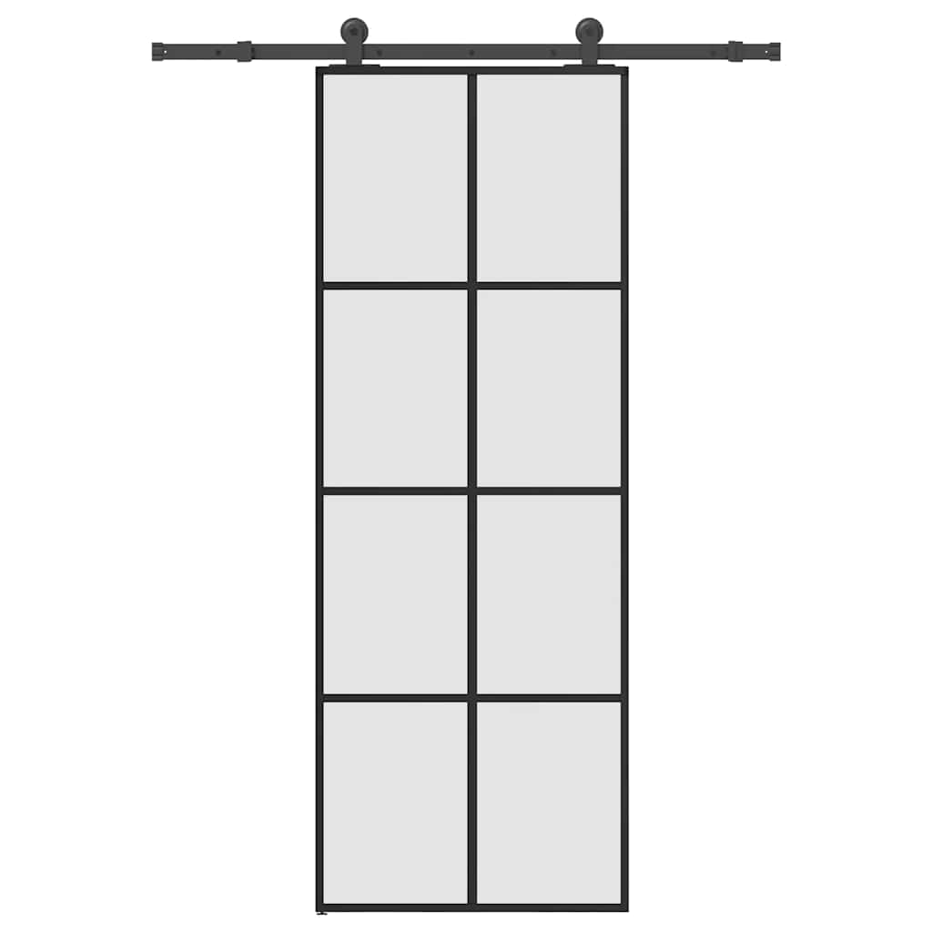 Sliding door with ESG glass and aluminum hardware set 76x205 cm 