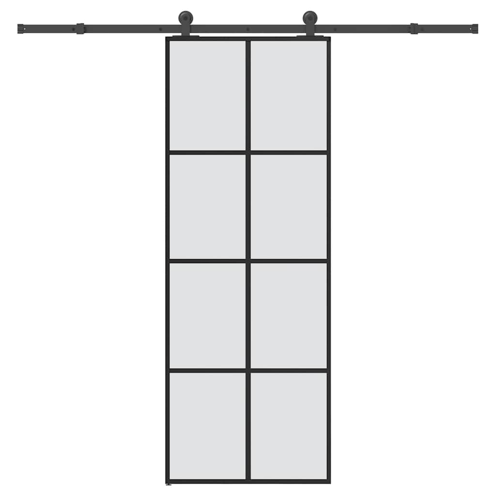 Sliding door with ESG glass and aluminum hardware set 76x205 cm 