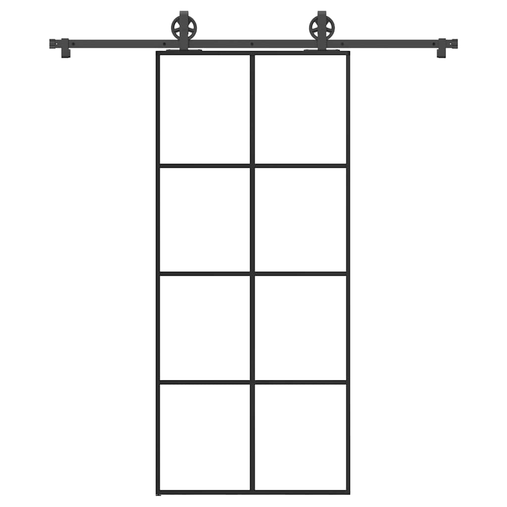 Vetonek Puerta corredera con set herrajes vidrio ESG aluminio 90x205 cm