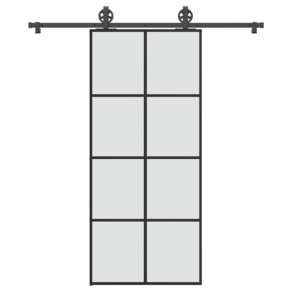 Vetonek Puerta corredera con set herrajes vidrio ESG aluminio 90x205 cm