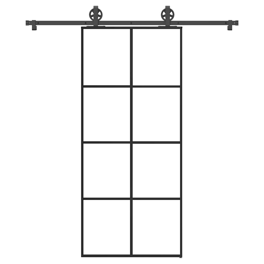 Vetonek Puerta corredera con set herrajes vidrio ESG aluminio 90x205 cm