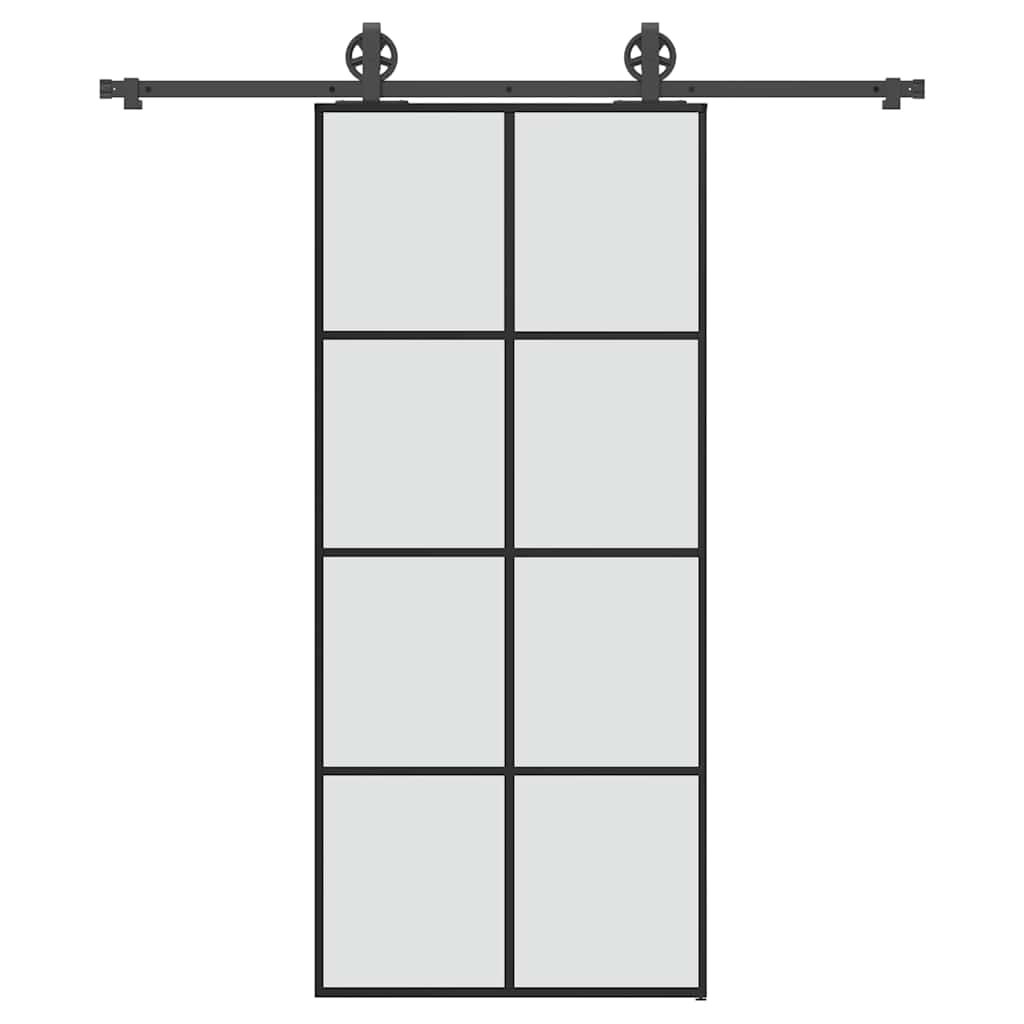 Vetonek Puerta corredera con set herrajes vidrio ESG aluminio 90x205 cm