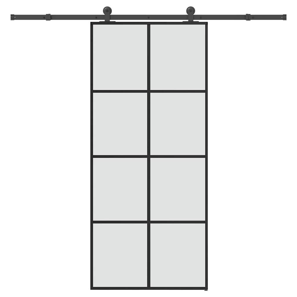 Sliding door with ESG glass aluminum hardware set 90x205 cm 