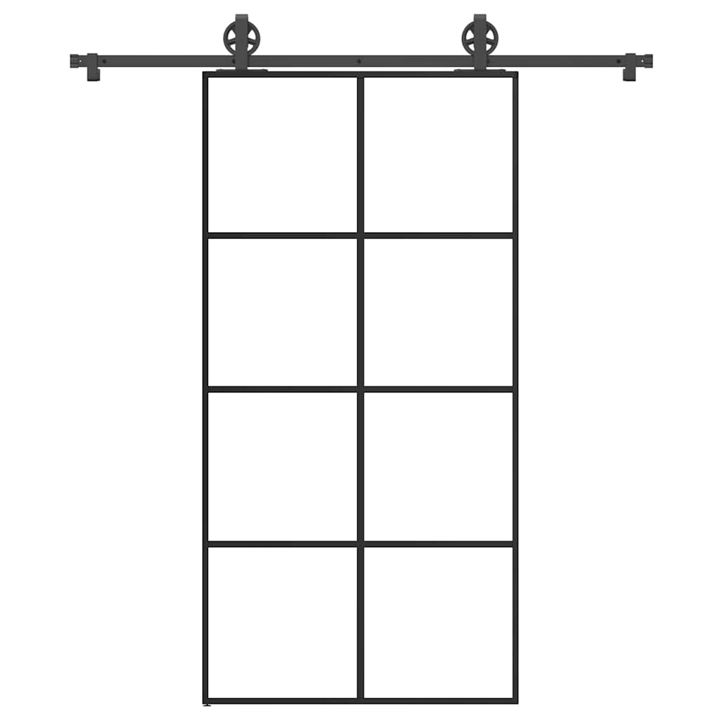 Vetonek Puerta corredera set herrajes vidrio ESG aluminio 102,5x205 cm