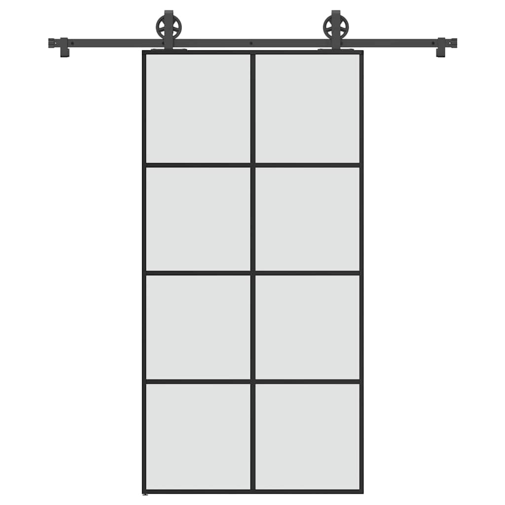 Vetonek Puerta corredera set herrajes vidrio ESG aluminio 102,5x205 cm