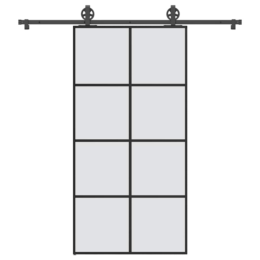 Vetonek Puerta corredera set herrajes vidrio ESG aluminio 102,5x205 cm