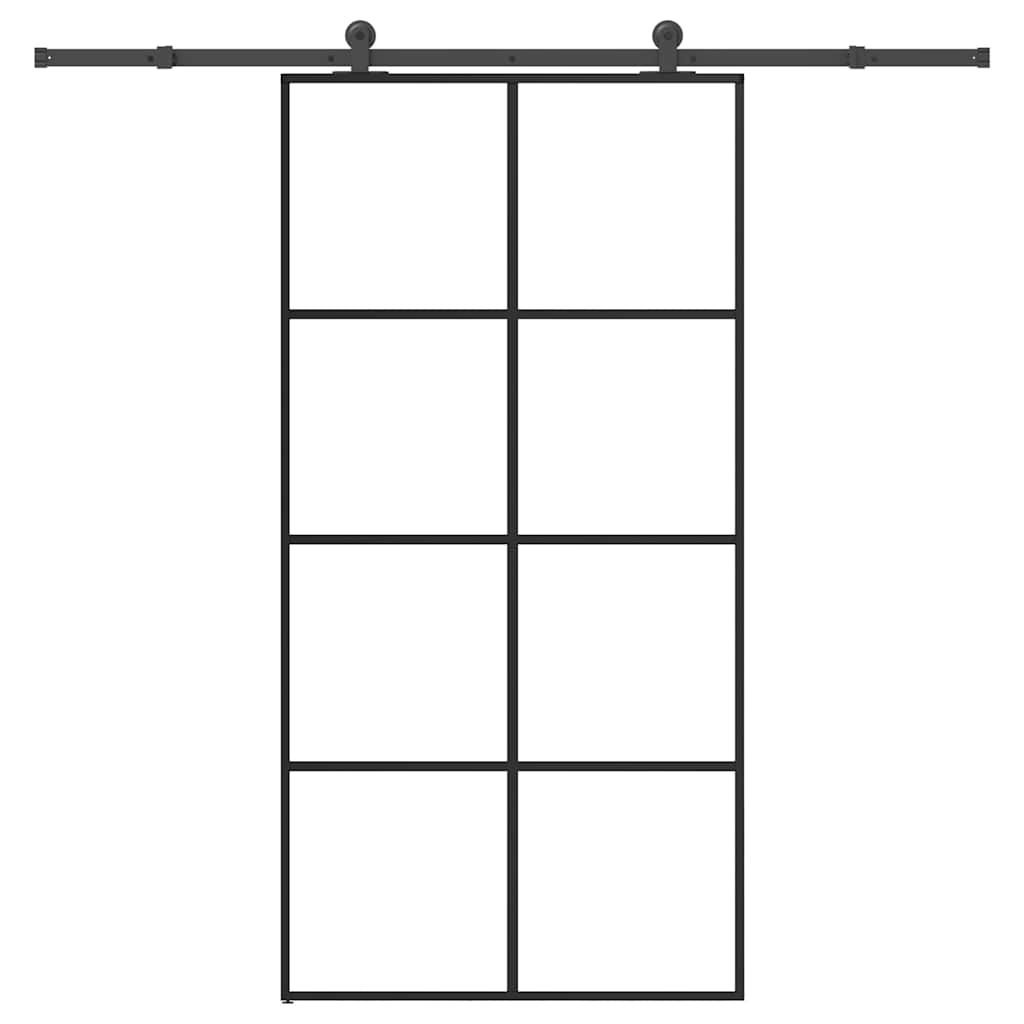 Sliding door hardware set for ESG glass aluminum 102.5x205 cm 