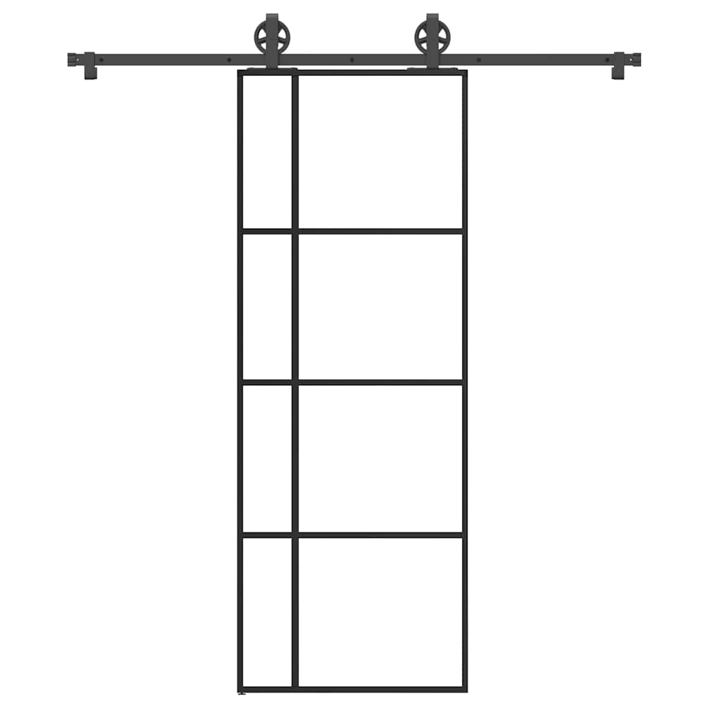 Vetonek Puerta corredera con set herrajes vidrio ESG aluminio 76x205 cm