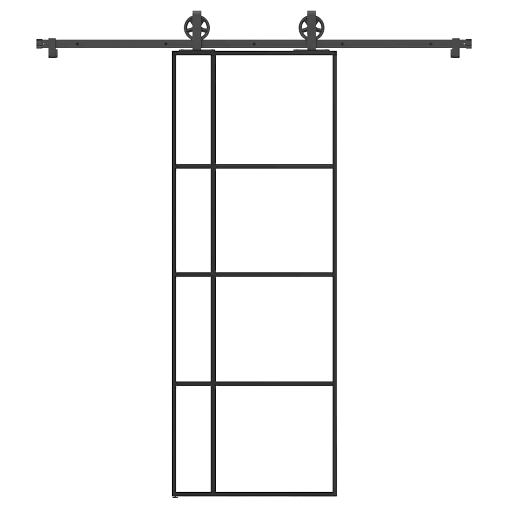 Vetonek Puerta corredera con set herrajes vidrio ESG aluminio 76x205 cm