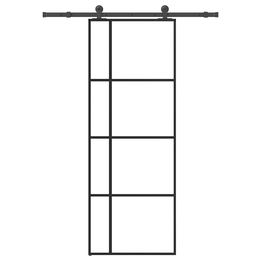 Sliding door with ESG glass hardware set aluminum 76x205 cm 