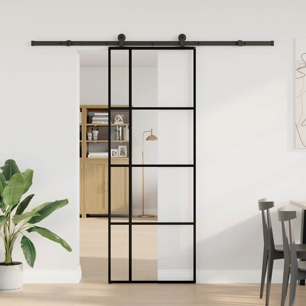 Sliding door with ESG glass hardware set, aluminum, 76x205 cm 