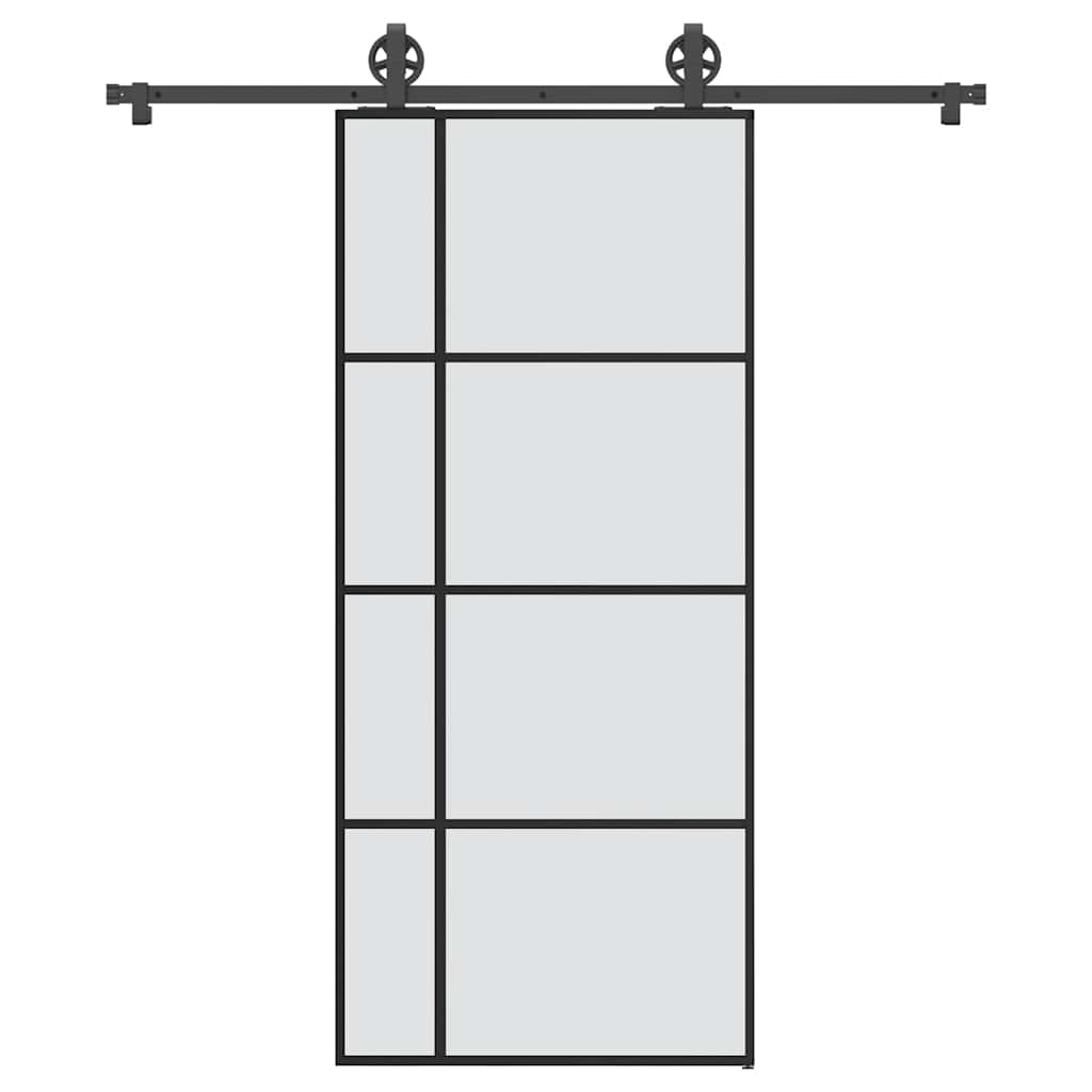 Vetonek Puerta corredera con set herrajes vidrio ESG aluminio 90x205 cm