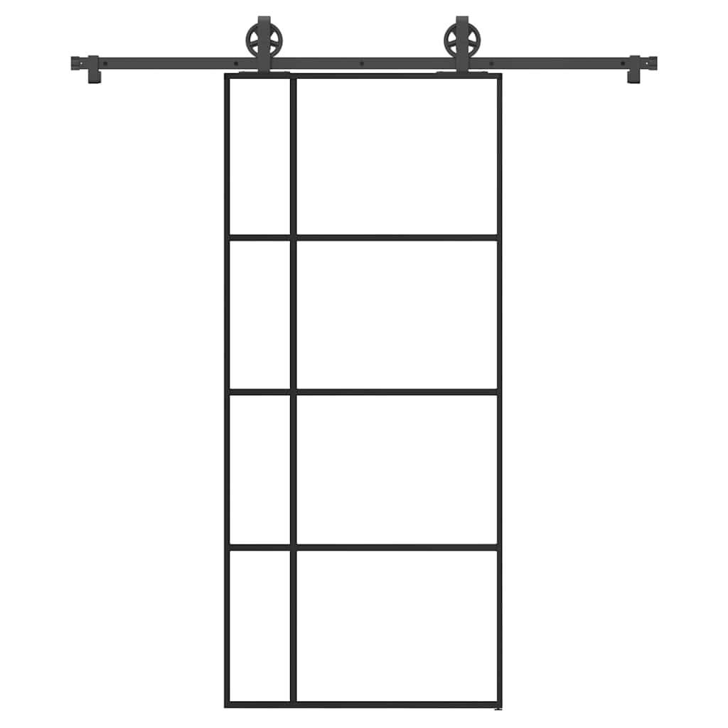 Vetonek Puerta corredera con set herrajes vidrio ESG aluminio 90x205 cm